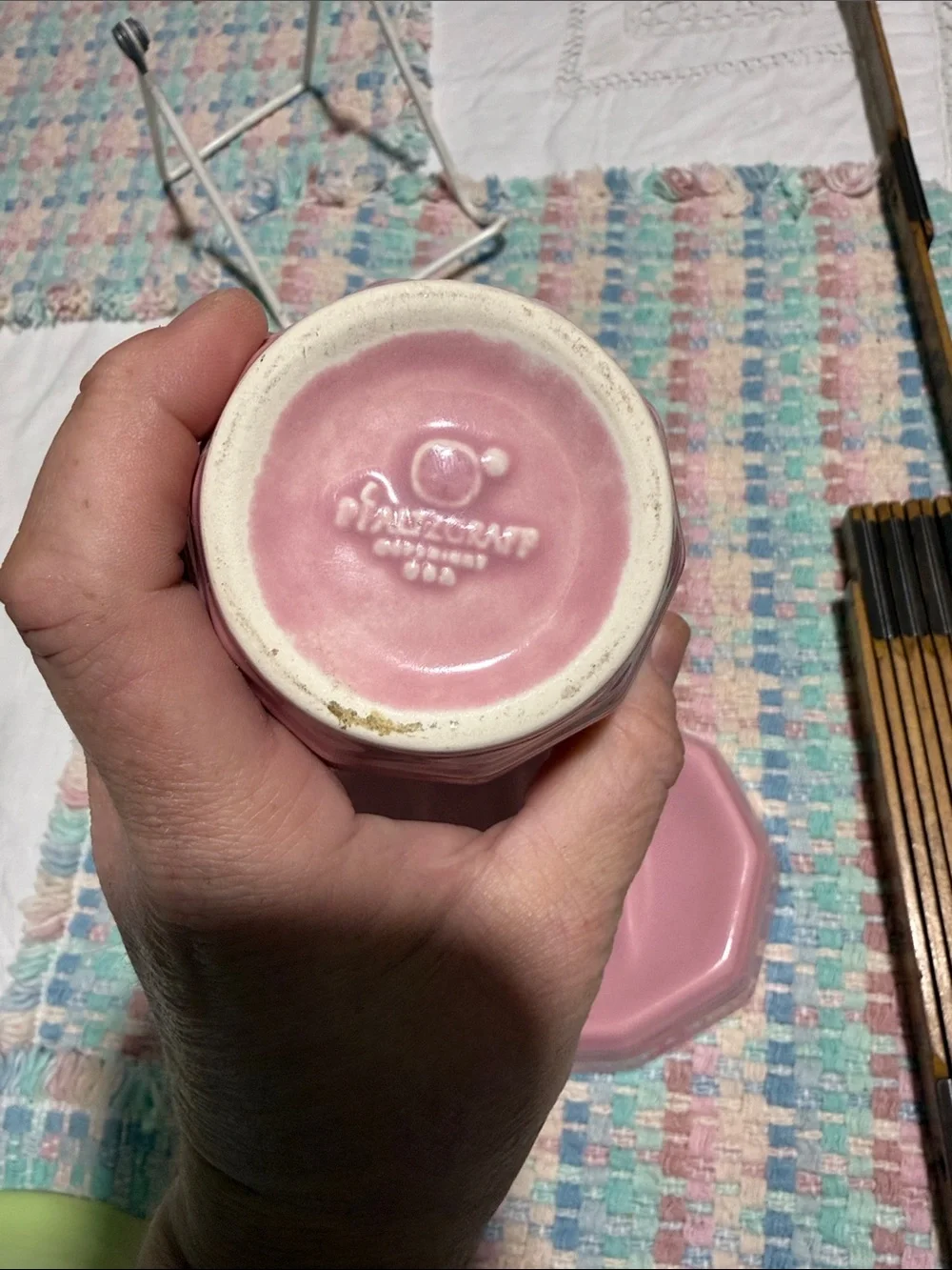 Pfaltzgraff dusty rose soap dish and tumbler set Cottagecore